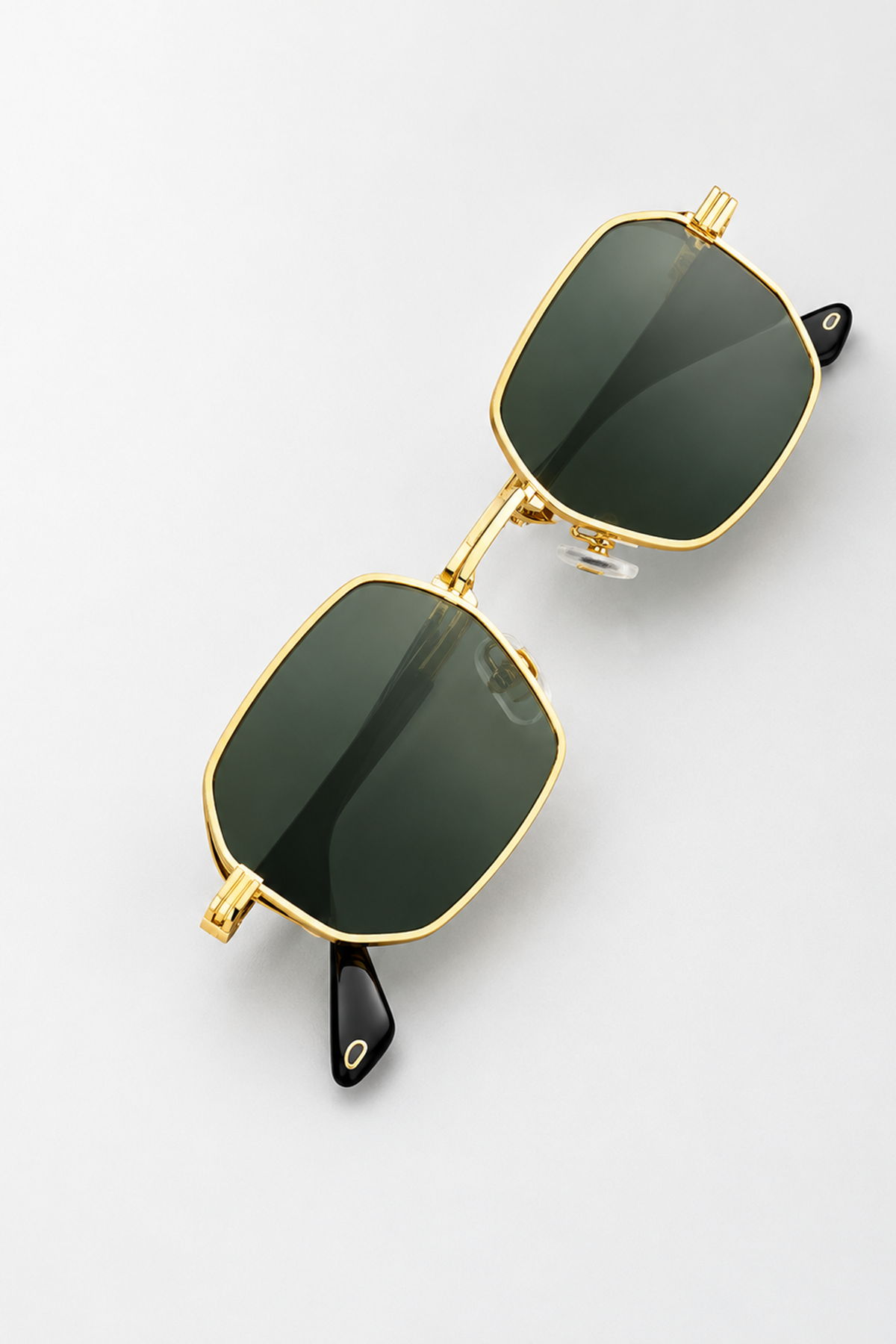 Classic Gold-Frame Square Sunglasses