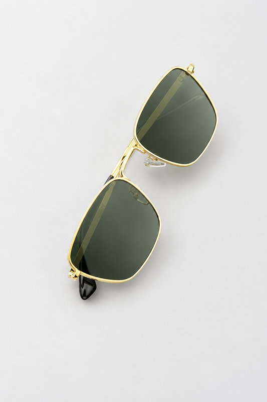Square Gold-Frame Sunglasses