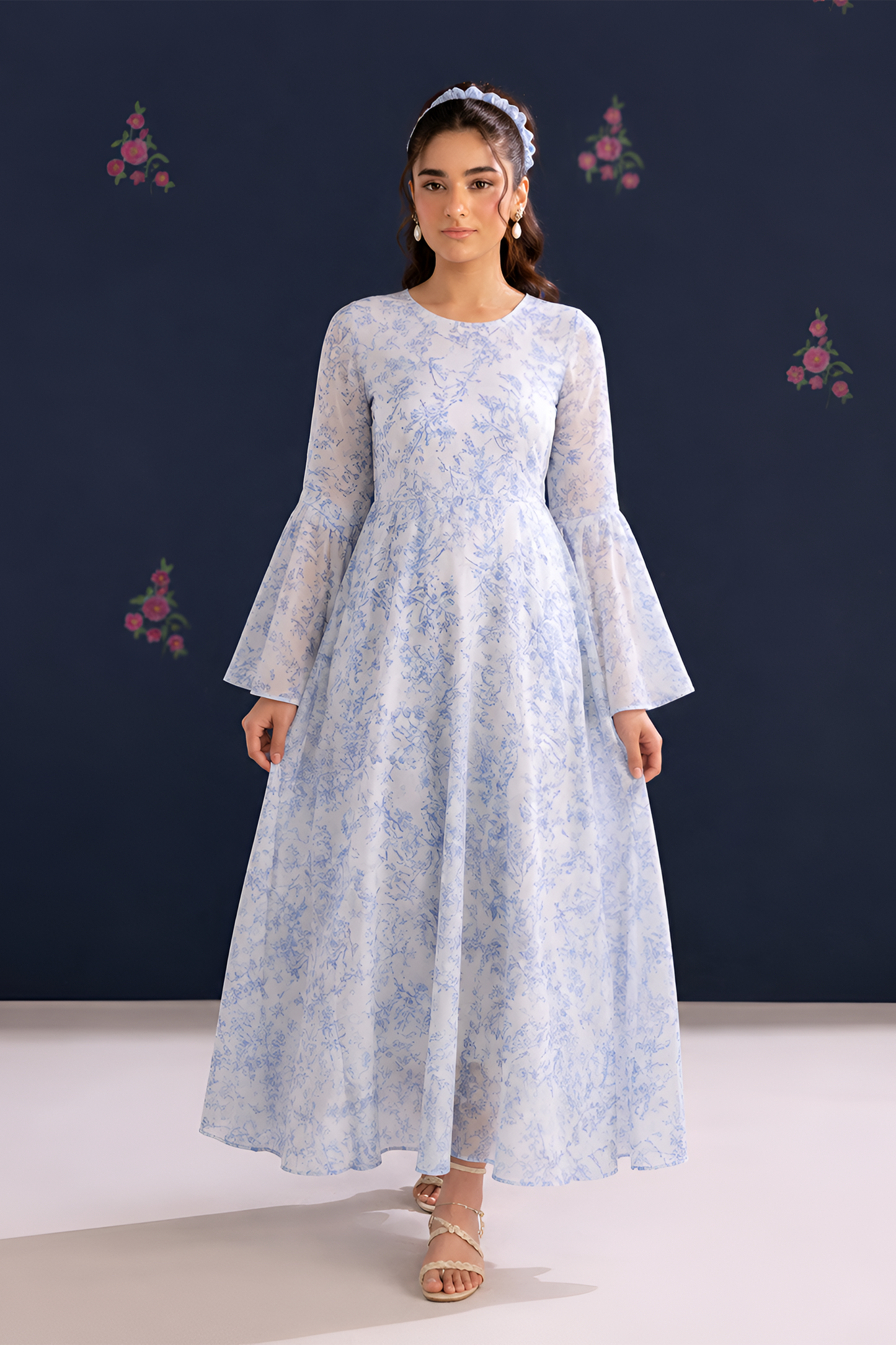 Silk and Saffron Audra Floral Long Dress