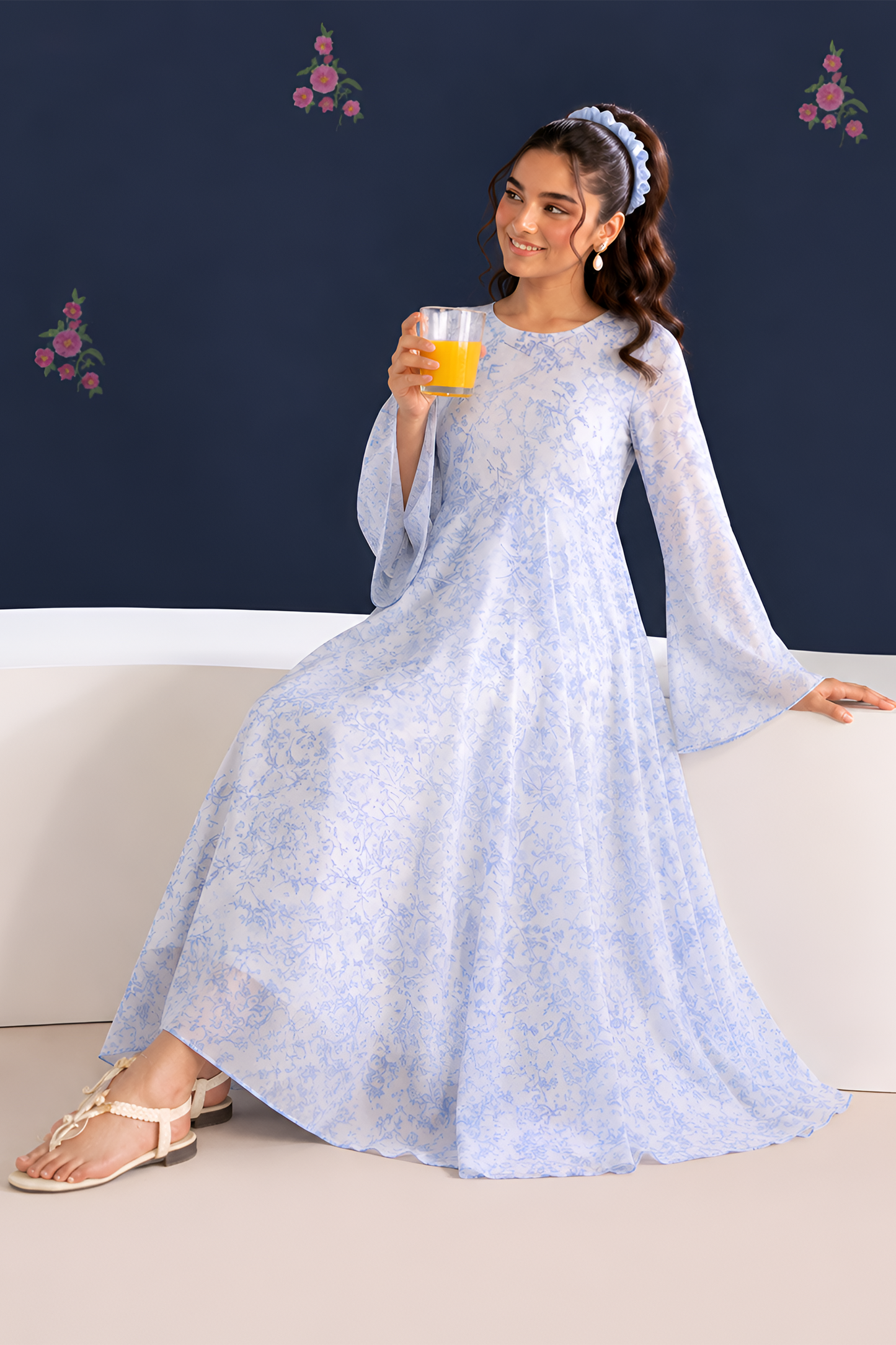 Silk and Saffron Audra Floral Long Dress