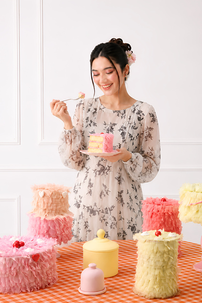Calla Floral Long Dress by Silk and Saffron