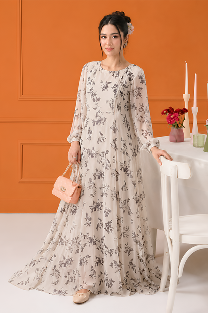 Calla Floral Long Dress by Silk and Saffron