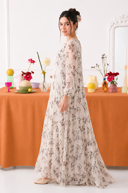 Calla Floral Long Dress by Silk and Saffron